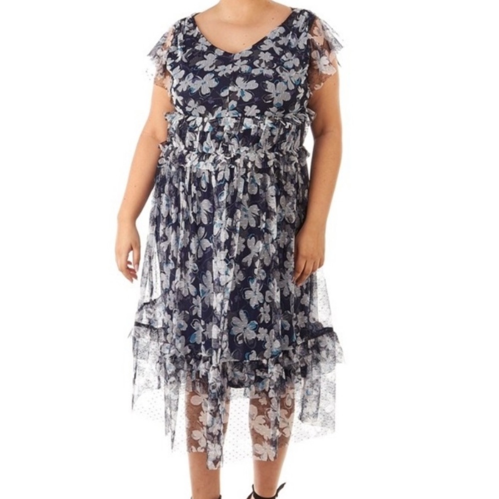 Gabby Skye Floral Ruffle Dress